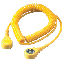 ESD Anti Static Coil Cord stud to stud 1.8m yellow