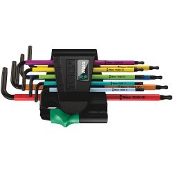 Wera 967/9 TX BO Multicolour 1 L-key Set For Tamper-Proof TORX® Screws, BlackLaser, 9 Pieces
