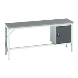 Bott Verso Framework Bench With Full Cupboard - Lino Worktop - 2000 x 600 (W x D mm)